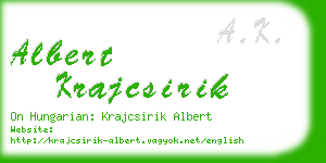 albert krajcsirik business card